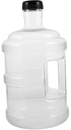 KOMBIUDA Botella De Agua Jarra De Agua De 5 litros Botella De Agua De Plástico Redonda con Asa Botella De Agua Reutilizable A Prueba De Fugas para Gimnasio Oficina Deportiva con Tapa De