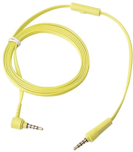 umvowuxa Flat Headphone Cable Replacement Audio Cable Compatible with Sony MDR-1000X MDR-100ABN WH-1000XM2 WH-1000xm3 WH-H900N WH-H800 WH-CH700N MDR-100AAP MDR-100A Wireless Headphones (Yellow/1.5M)