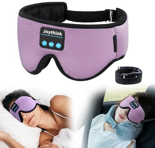 Joythink Sleep Headphones Sleep Mask Eye Mask 3D Deep Bluetooth for Sleeping Blackout Washable Music Eye Cover with Speaker Microphones Purple
