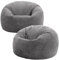 Icon Kingston Sitzsack Cord, Dunkelgrau, 2er Pack, Sitzsack Erwachsene mit Füllung, Bean Bag, Cord Sessel, Lounge Sessel, Lounge Stuhl, Schlafzimmer, Wohnzimmer, Wohnzimmer Möbel
