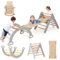 COSTWAY 3 in 1 Set da Arrampicata per Bambini, Giocattoli da Arrampicata a Triangolo con Triangolo Arco e Salita, Ideale per Bambini 1 Anni + (Grigio)