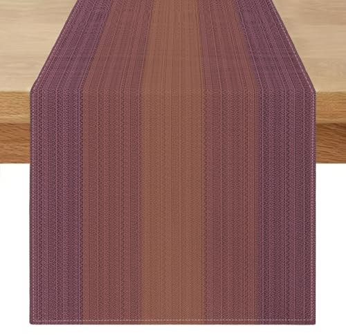 Tischläufer 180 cm Lang Rot Leinen Tischläufer Outdoor Vintage Gestreift Tischläufer Abwaschbar Leinenoptik Frühling Modern Läufer Tisch Landhausstil Dekoration für Esstisch Party Picknicks