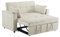 SOFTWEARY Schlafsofa mit Bettfunktion, 2-Sitzer mit Rückenkissen und Armlehnen, Samt Bezug, Polstersofa, Loungesofa (beige)