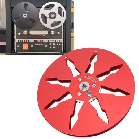 1/4 7 Zoll Leeres Bandrollen, Aluminium - -Sound Take -up -Rolle mit 8 Loch, Leere Zur Rollen -Klebeband -Hub für Revox Studer Reel, um Kleber -Spieler zu Rollen (Rot)