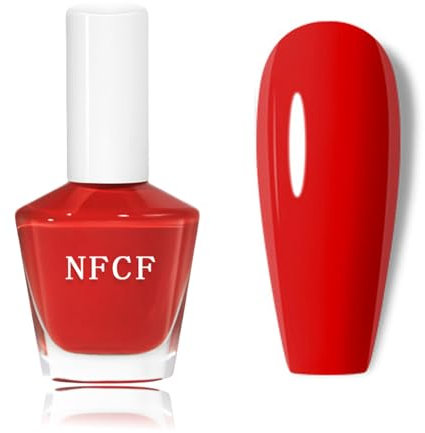 15ML Nagellack Rot, Glossy Schnell trocknend & Langanhaltend ungiftiger Nail Polish, Hochwertig Roter kein UV-Nagellack für Nail Art Maniküre zu Haus(Rot Glitter)