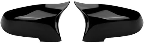 1 Paar Austausch Spiegelkappen Kompatibel mit BMW 5er F10 F11 6er F06 F012 F13 7er F01 F02 LCL, Links Rechts Seitenspiegel Abdeckkappen Schwarz Glanz