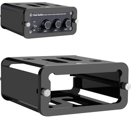 TXEsign Under Desk Mount for Fosi Audio BT20A Amplifier, Acrylic Wall Mount Holder Desktop Stand Organizer Station Table Stand Bracket for Audio Stereo Receiver