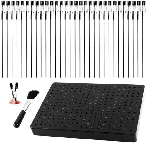 Oungy Model Painting Tool mit Standfuß und 30 Stück Krokodilklemmen, Modellbau Farbe Ständer mit Reinigungsbürste, Airbrush Zubehör für Modellbau, Modellbau Werkzeug für Hobby Modellteilhalter, DIY