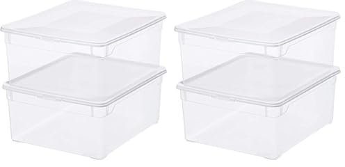 Rotho Clear Juego de 2 cajas de almacenamiento de 18l con tapa, Plástico (PP) sin BPA, transparente, 2 x 18l (40.0 x 33.5 x 17.0 cm) (Paquete de 2)