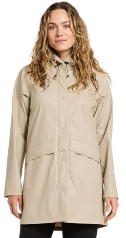 Didriksons Women's Waterproof Rain Jacket Parka Coat Avon Beige