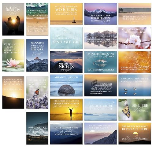 Edition Seidel Set 25 Postkarten Christliche Affirmationen - Karten mit Sprüchen zum nachdenken und diskutieren - inspirierende Sprüche - Lebensweisheiten Inspiration Motivation - Geburtstagskarten