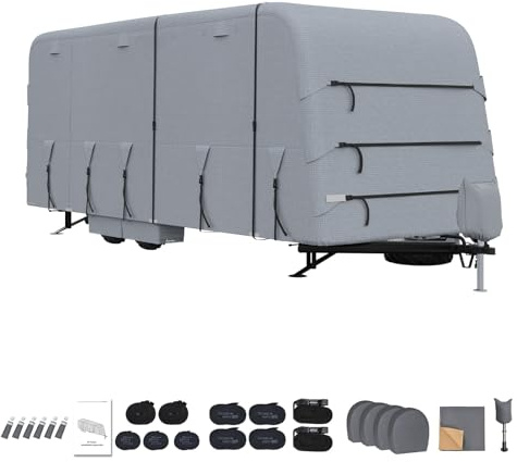 Travel Trailer Cover, 22-24 FT Caravan Cover, Waterproof