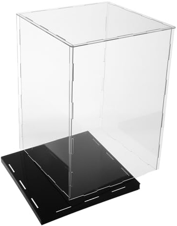 Toddmomy Acrylic Display Case for Full Size Boxing Glove 14 Inch Height Dustproof Showcase with Base Memorabilia Storage Box for Boxing Fans Collectables