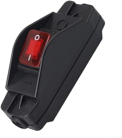 Inline Switch with Light 16A 110V-250V Rocker Switch for Heavy Duty Appliances Red Illuminated On/Off 4-Pin 2 Pole Cord Switch for Ovens Water Heaters Industrial Equipment