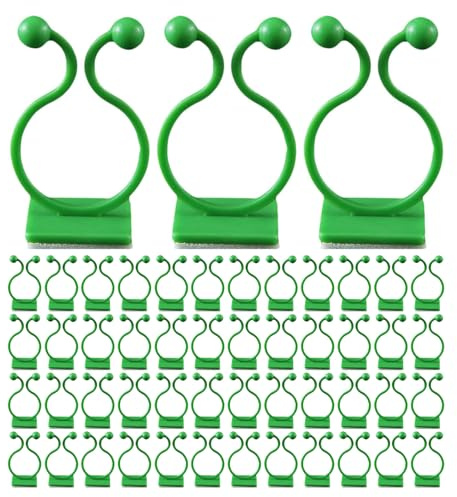 Alasum 120 Clip da Parete per Piante Rampicanti Verdi, Morsetti Autoadesivi di Supporto per Viti e Steli, Fissaggio Delicato per Giardino Interno ed Esterno