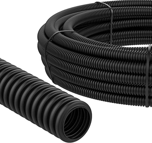 AUPROTEC Wellrohr ungeschlitzt 2 bis 50m / Leerrohr für Erdkabel/Wellrohr UV beständig/Kabelschutzschlauch/Kabelschlauch schwarz - Innendurchmesser 19 mm, Länge 2 m