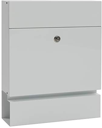 ME-FA 163010DE MEFA Briefkasten Serenade 163 mit Zeitungsrolle (Farbe weiß, mit Sicherheitsschloss, Größe 400x350x140 mm) 161010DE, Verkehrsweiß