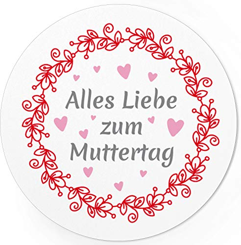 24 moderne Design Etiketten, rund/Alles Liebe Vintage/Muttertag/Liebe/Herzen/Mama Geschenk/Geschenk-Aufkleber/Sticker/für Firmen