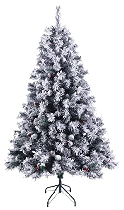SVITA Künstlicher Weihnachtsbaum 180cm Weiß klappbar mit 661 Zweig-Spitzen inkl. Metall Ständer Christbaum Tannenbaum Schnellaufbau Klappsystem Luvi-Nadeln