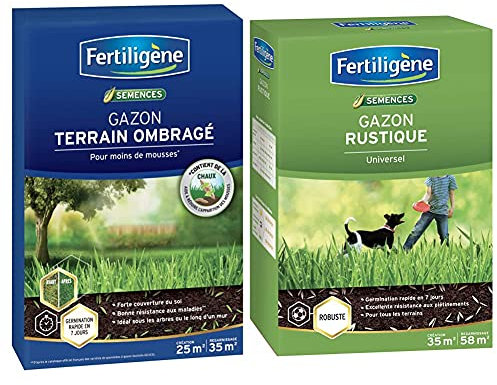 Fertiligene Gazon Terrain Ombragé, 25m² & Fertiligene Gazon Rustique Universel, 35m²