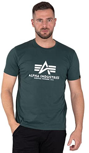Alpha Industries Herren Basic T-Shirt, Navy Green, S