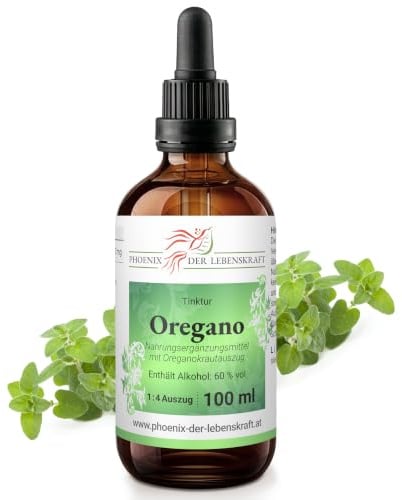Oregano 100ml Tinktur im 1:4 Auszug | Origanum vulgare Tinktur von Phoenix der Lebenskraft | inkl. Pipette | vegane Nahrungsergänzung | 2000mg Tagesdosis