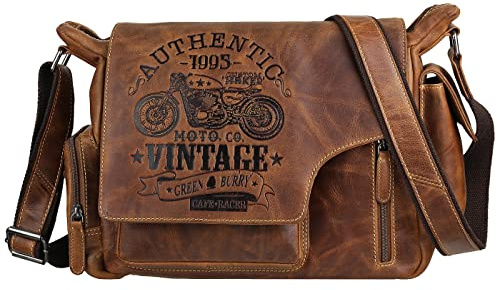 Greenburry Vintage Cafe-Racer Messenger Leder 39 cm