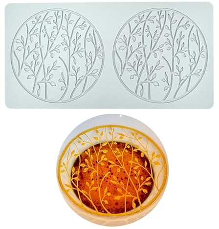 tapis dentelle Moules en silicone Moule feuilles d'arbre creux en silicone, Moule à bonbons en dentelle pour gâteau, sucre, artisanat, décoration au chocolat, fondant, pâte de tuille