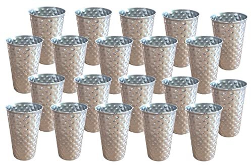 BURI Trinkbecher Edelstahl 500 ml 20er Set Gehämmert Mehrwegbecher Camping | BURI, bruchsicher, stapelbar, Camping, Party, Festival, lebensmittelecht, wiederverwendbar, rostfrei, langlebig