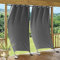 PONY DANCE Rideaux d'Extérieur Sacs Lestés Coupe-Vent - Rideaux Occultants Thermiques Imperméables pour Patio de Chambre Maison Douche de Piscine, 2 Pièces, 132cm x 213, Gris