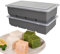 Silicone Ice Cube Tray with Lid- Pack of 2- Extra Large Ice Cube Mould - Easy Release Flexible BPA Free, Big Ice Cubes Perfect for Whiskey Spirits Cocktails Party Drinks, Food Freezer Trays (Gray)