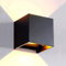 M Ledme - Aplique de pared Negro exterior/interior LED 6W, 3000k Blanco cálido, haz de luz ajustable, IP54 Impermeable, ideal iluminación para Exterior, Jardín, Terraza, Patio, LM6182