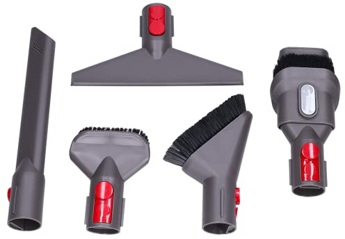 Zubehör Set Ersatz für Dyson Bürste 5 Stk., Düse Set Dyson V7 V8 V10 V11 V15 SV10 SV11 | Ersatzteile für Dyson Düsen für Staubsauger, Perfekte Passform und gründliches Saugen | für alle Oberflächen