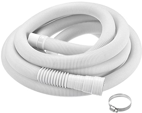 PATIKIL Washing Machine Drain Hose, Universal Drain Hose Extension Kit 13.12 Feet White for Washing Machine with Clamp and U-Bend Hose Holder