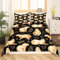 Kinder Capybara Bettwäsche 135x200,Brown Capybaras Bettwäsche Set Nette Zimmer Dekor für Teens Mädchen,Lustige Nagetiere Tiere Bettbezug Schwarz Mikrofaser Bett Set,Geschenke für Capybara Liebhaber