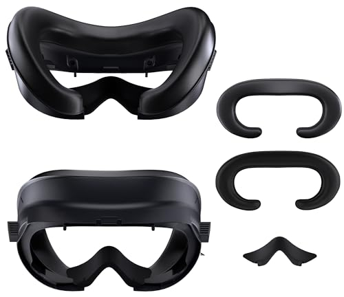 GEEKVR Facial Interface for Pico 4 with Dual Soft Face Cushions, Expandable to Head Strap, Reduce Face Pressure, Light-Blocking Design, Strong Magnets, Comfortable Accessories for Pico 4 VR (4-in-1)