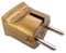 Schukostecker Typ F CEE 7/4 poliert 250V 10A Schutz Kontakt Stecker Euro-Stecker Schutzkontakt-Stecker (Gold)