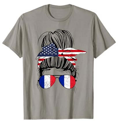 Drapeaux américains Français Roots Half USA France Heritage Kids T-Shirt