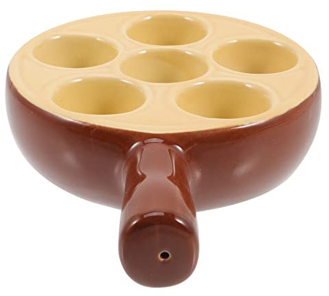 VINTORKY Plato de caracol para parrilla de porcelana, plato de escargot francés, compartimento para platos de escargot, vajilla de escargot, plato de caracol para horno, bandeja de escargot, plato de