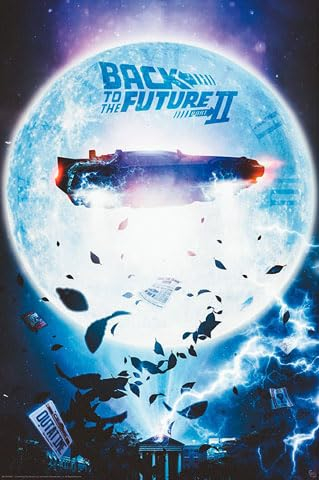 empireposter Back to The Future - Flying Delorean - Film Poster Plakat Druck - Größe 61x91,5 cm