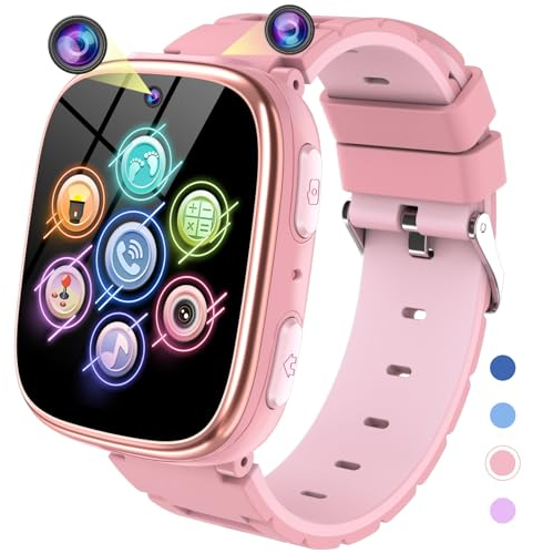Smartwatch Bambini - Orologio Telefono per Ragazzi con Chiamata SOS Giochi Contapassi Musica Fotocamera Torcia Sveglia Audiolibri, Kids Smart Watch Intelligente per Bimbi 3-12 Anni Regalo (Rosa)