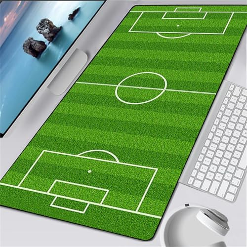 Tapis de Souris Gaming XXL 900x400x3mm,Terrain de Football Vert Grand Tapis de Souris,Base en Caoutchouc antidérapante,Spéciale Améliore la Précision et la Vitesse pour Gamer PC Ordinateur