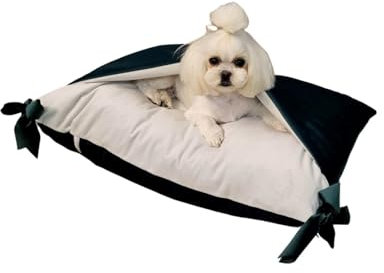 Love Gifts® Kundekissen, weiches Bett - Kissen für Hunde und Katzen mit Kapuze, schwarz