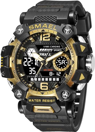 findtime Militär Sportuhr Herren Uhren Analog-Digital Große Armbanduhr Jungen Teenager 5ATM Wasserdicht Tactical Watch LED Männer Digitaluhr mit Stoppuhr Wecker Datum