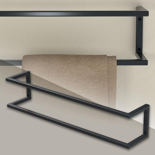 ML-Design Porte-Serviettes 15 x 15 x 70 cm, en Acier, Anthracite, Étagère à Serviettes, Barre Range-Serviettes, Support Mural, Montage Vertical ou Horizontal, Organisateur pour Salle de Bain, Cuisine
