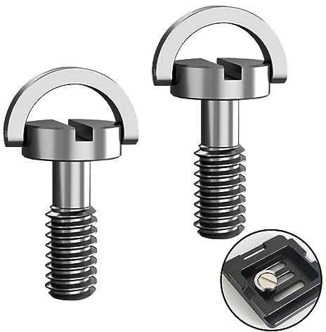 2 Stück 1/4 Zoll Schraube,D Ring Schnellverschluss Schraube Edelstahl,Zollschrauben für Stative,Kamera Befestigungsschraube für Kameraschraube,Einbeinstativ,Schnellverschluss Platte(Silber)