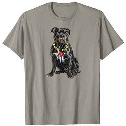 Pitbull Mom Dog Pitbull Dad Lover Pit Bull Cuban Flag Tag T-Shirt