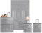 Blisswood High Gloss 4 Piece Bedroom Set With 3 Door Wardrobe & 4 Drawer Chest of Drawer + 2 Drawer 2 Bedside Table Cabinet Bedroom Furniture Set for Bedroom Storage furniture (Grey)