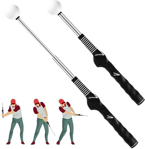 sdhiiolp Retractable Golf Swing Training Aid Golf Grip Training Aid Telescopic Golf Swing Trainer for Indoor Practice Tempo Chipping Hitting Training