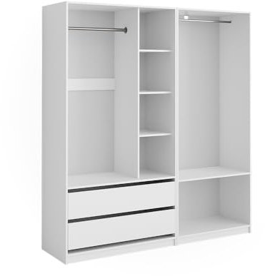 Vicco Kleiderschrank Elmo, Flügeltürenschrank, Weiß, 100 x 200 cm 2er Set